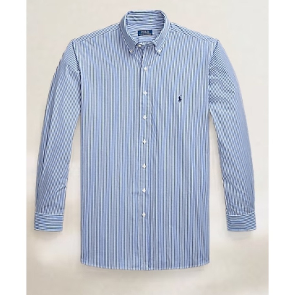 Polo Ralph Lauren Dress Shirt Stripped Blue White Big & Tall Men's Size 2XLT NWT